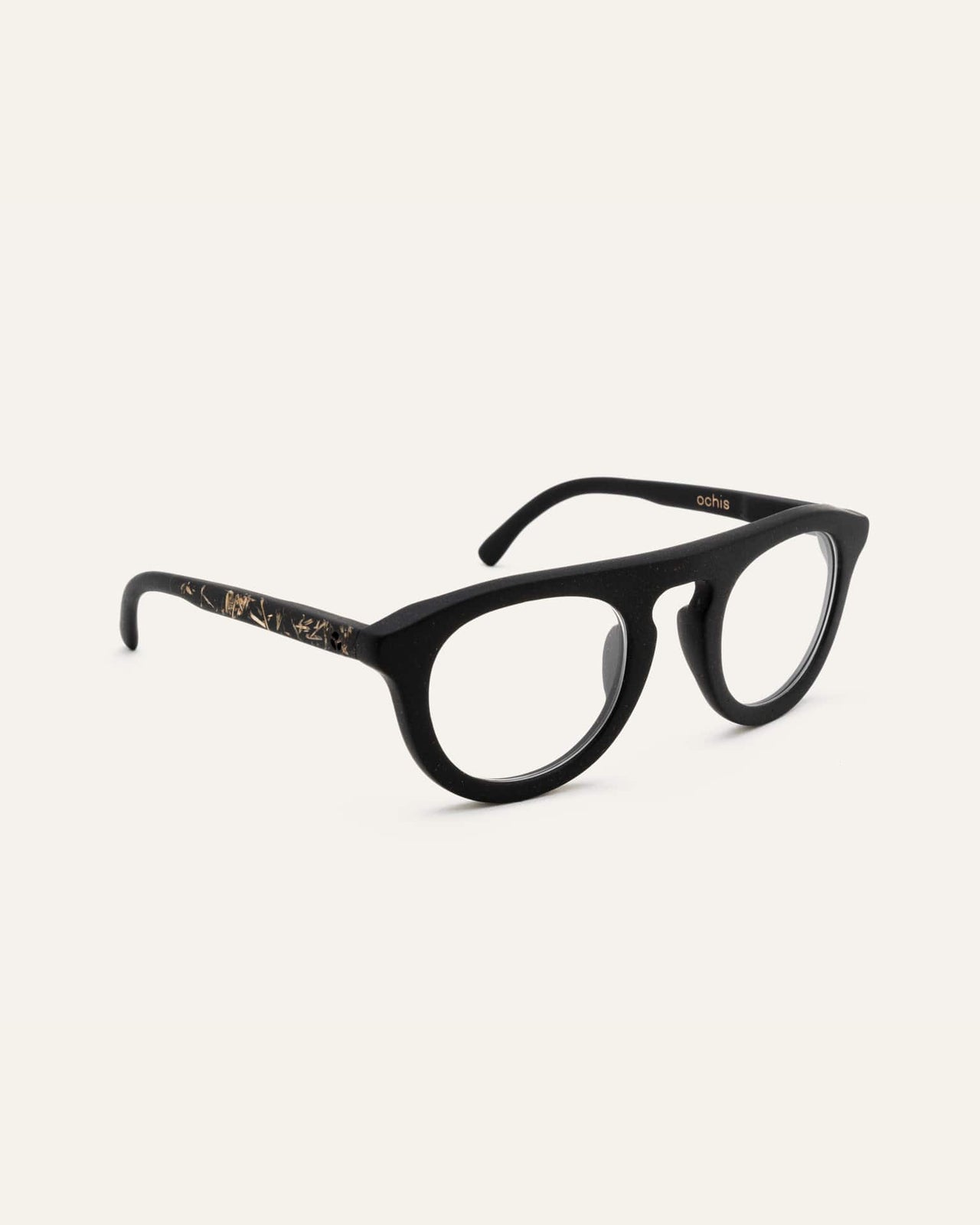 Laden Sie das Bild in den Galerie-Viewer, Side view of modern black optical eyeglasses, highlighting their bold yet minimalist design.