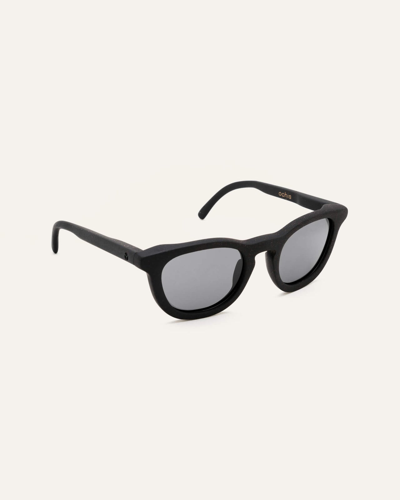 Load image into Gallery viewer, Anderson Black sunglasses angled to display their lightweight and organic material frame
