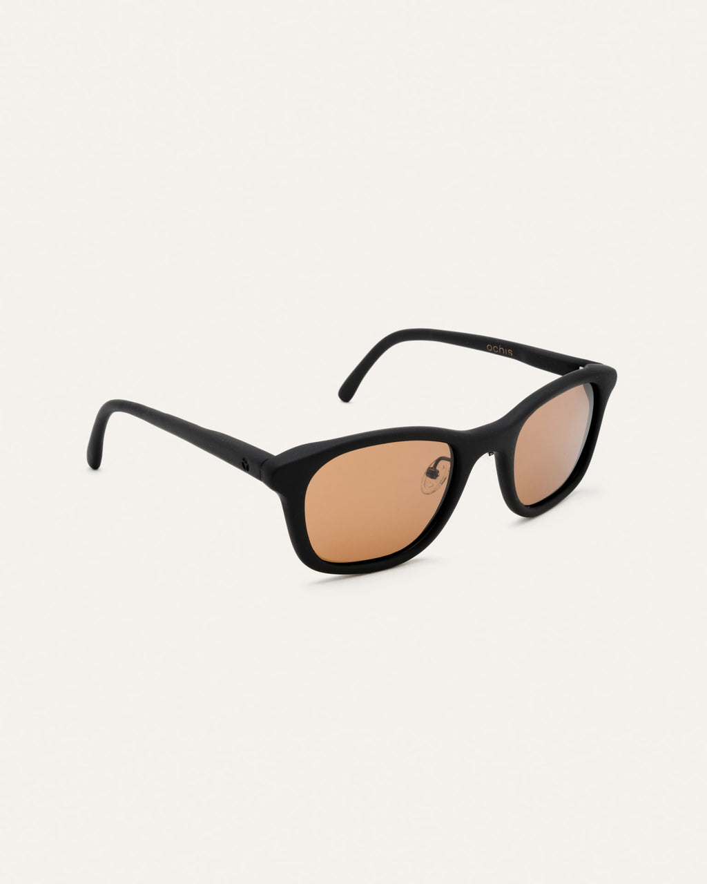 Side view of black Base sunglasses with brown lenses, showcasing their sleek and durable construction.