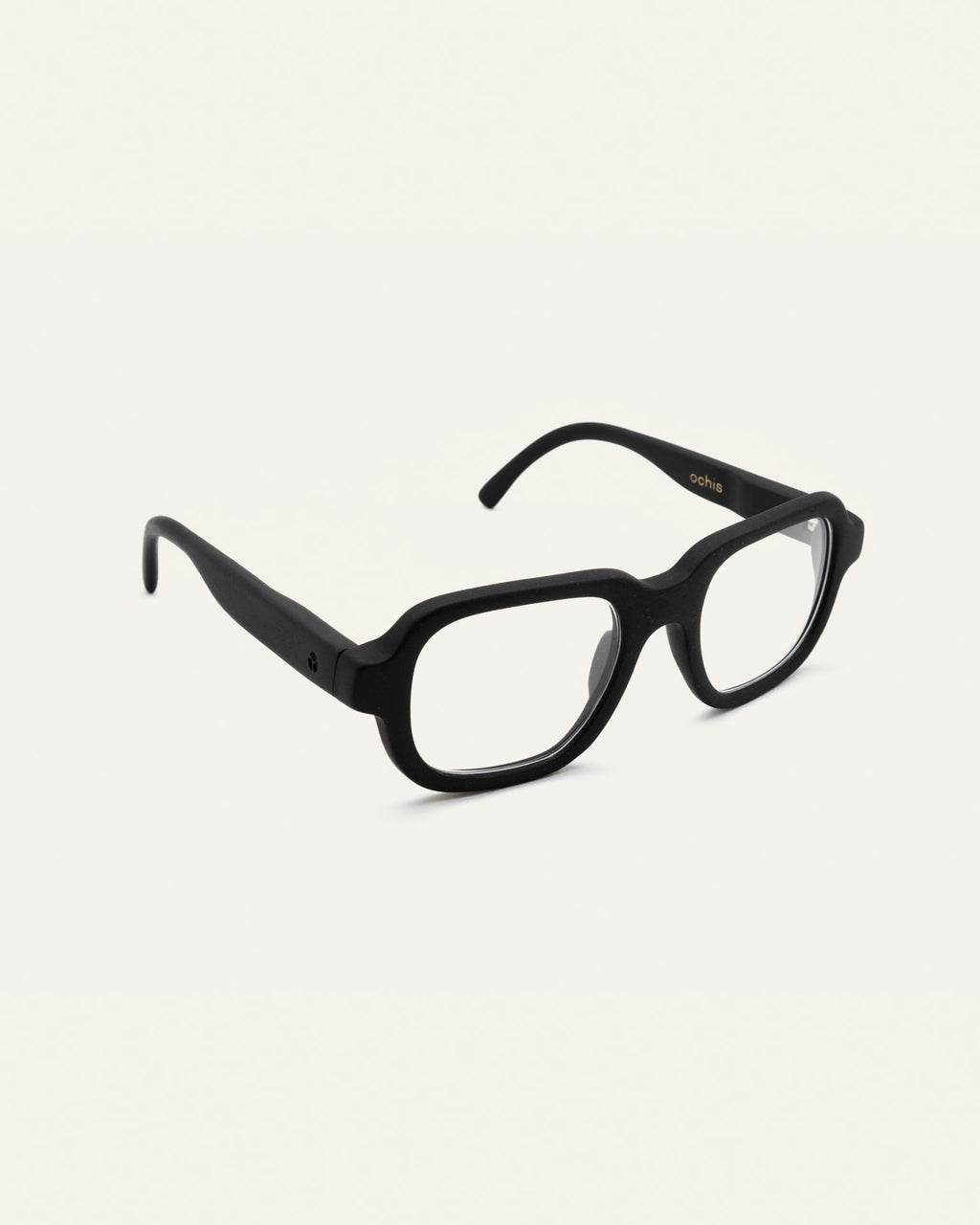 Side view of a bold black optical glasses