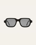 Ochis Brade coffee-based sunglasses with sleek gray lenses displayed against a neutral background