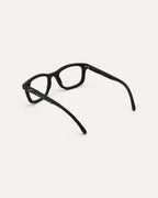 Side view of Dandy frames, featuring a coffee-based design with flax fiber accents and a sleek silhouette for optical lenses