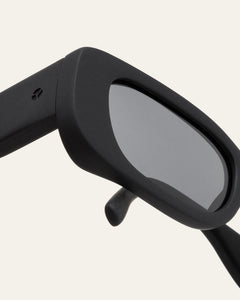 black frame coffee sunglasses