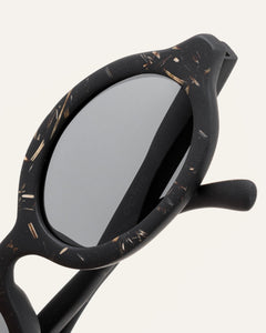 oval frame coffee sunglasses